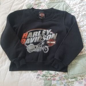 Harley's Davidson sweatshirt.